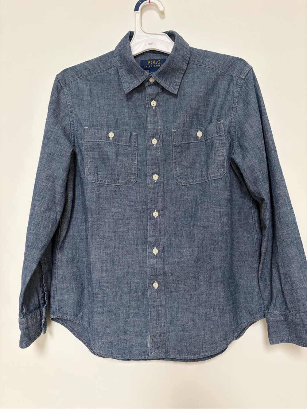 Polo Ralph Lauren Boys Buttoned Shirt Cotton Denim Size M 10-12 Blue